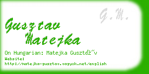 gusztav matejka business card